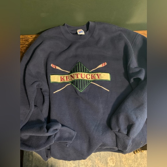 Jerzees Navy Blue Kentucky vintage Crewneck Sweater - Picture 1 of 6
